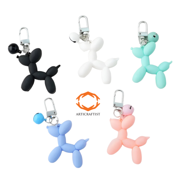 balloon dog sculpture design keyring keychain